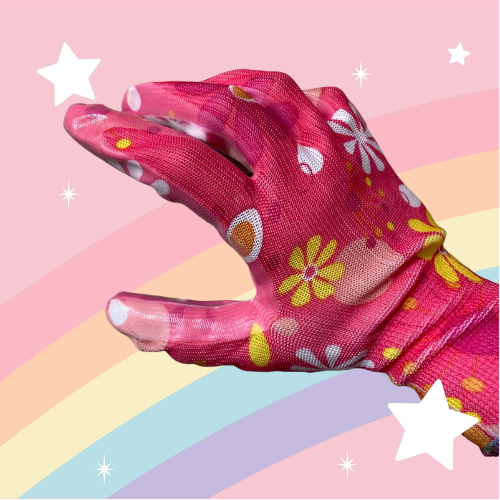 Guante Engomado Floreado