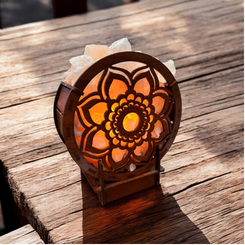 Lampara de Sal C/luz MDF 18cm
